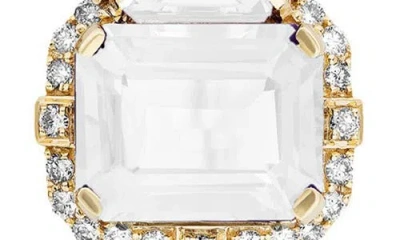 Goshwara Gossip Semiprecious Stone Stud Earrings In White