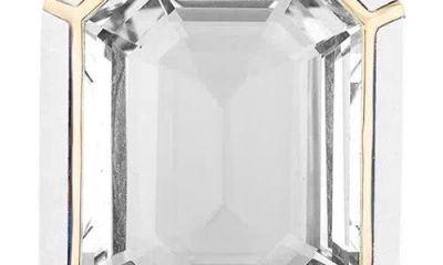 Goshwara Mélange Emerald-cut Drop Earrings In White