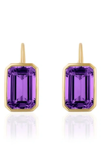 Goshwara Gossip Emerald Cut Drop Earrings In Gold