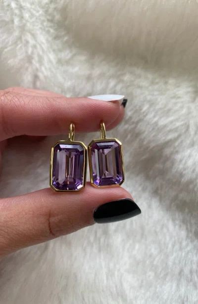 Goshwara Gossip Emerald Cut Drop Earrings In Gold