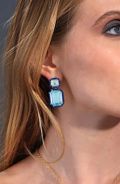 Goshwara Mélange Emerald-cut Drop Earrings In Blue