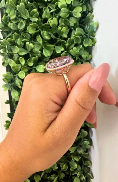 Goshwara Gossip Cushion Cut Blue Topaz & Diamond Cocktail Ring In Blue