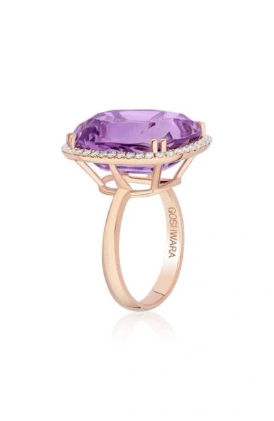 Goshwara Gossip Cushion Cut Blue Topaz & Diamond Cocktail Ring In Blue