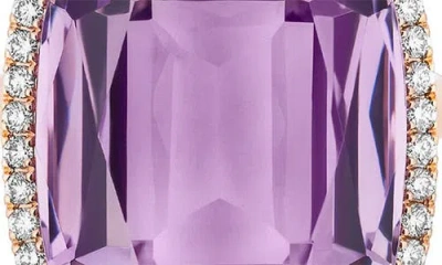 Goshwara Gossip Cushion Cut Blue Topaz & Diamond Cocktail Ring In Blue