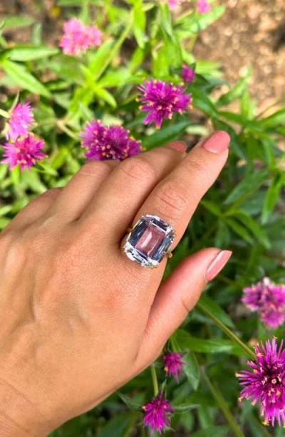 Goshwara Gossip Cushion Cut Cocktail Ring In Gold