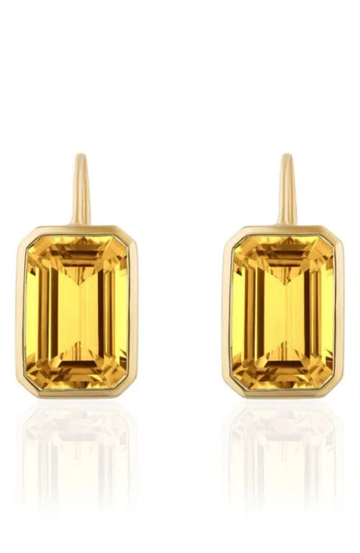 Goshwara Gossip Emerald Cut Drop Earrings In Gold