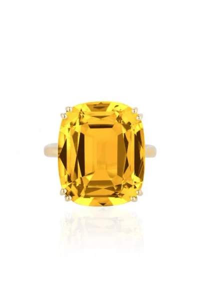 Goshwara Gossip Cushion Cut Cocktail Ring In Gold