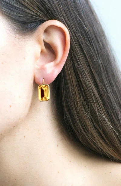 Goshwara Gossip Emerald Cut Drop Earrings In Gold