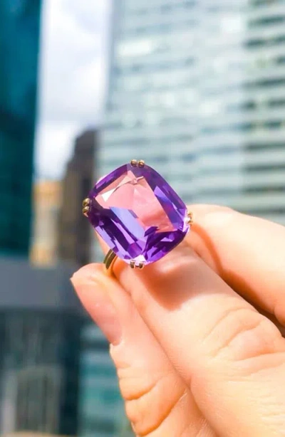 Goshwara Gossip Cushion Cut Cocktail Ring In Gold