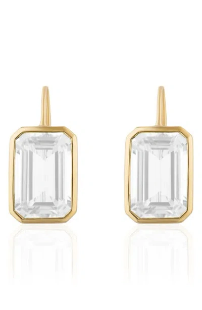 Goshwara Gossip Emerald Cut Drop Earrings In Gold