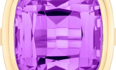 Goshwara Manhattan Cushion Cut Blue Topaz Cocktail Ring In Gold