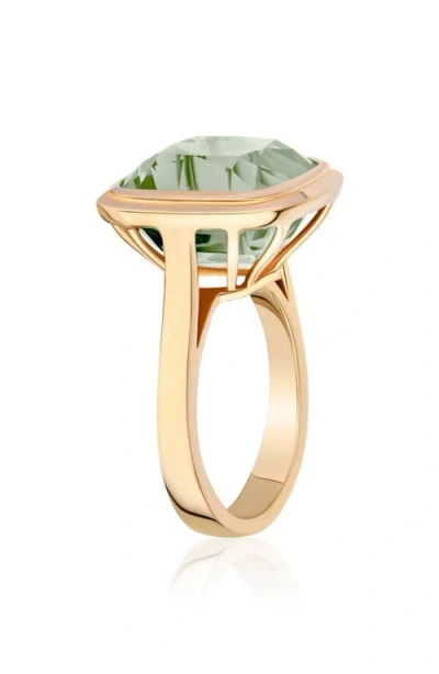 Goshwara Manhattan Cushion Cut Blue Topaz Cocktail Ring In Gold