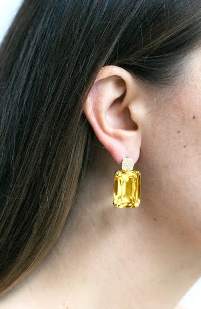 Goshwara Gossip Cushion Cut Drop Earrings In Brown