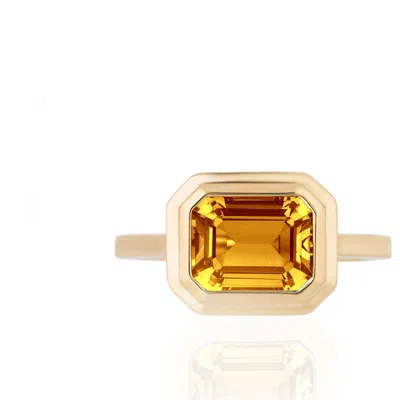 Goshwara Manhattan Emerald Cut Ring In Gold