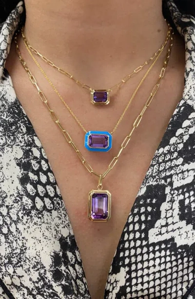 Goshwara Manhattan Pendant Necklace In Purple