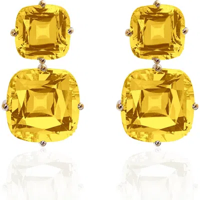 Goshwara Gossip Double Drop Earrings In Yellow