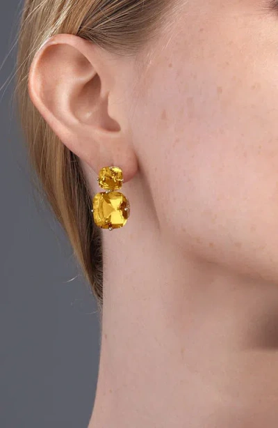 Goshwara Gossip Double Drop Earrings In Yellow