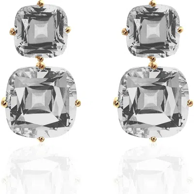 Goshwara Gossip Double Drop Earrings In Gray