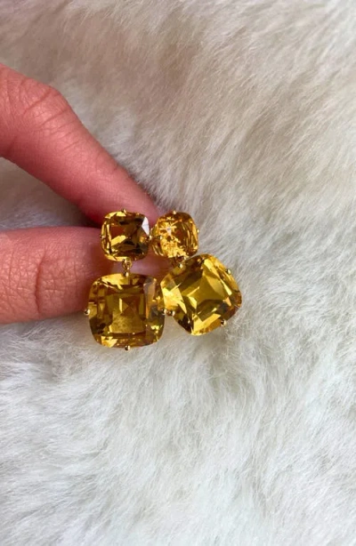 Goshwara Gossip Double Drop Earrings In Yellow