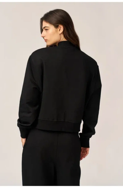 Gottex Beach Life Cozy Coast Airport Bomber Sweatshirt In Black