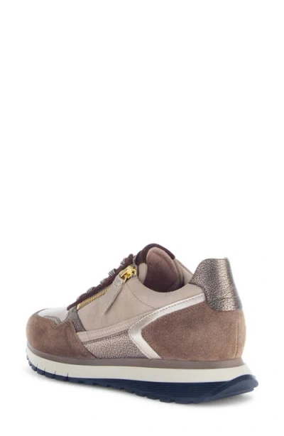 Gabor Leather Zip Sneaker In Red