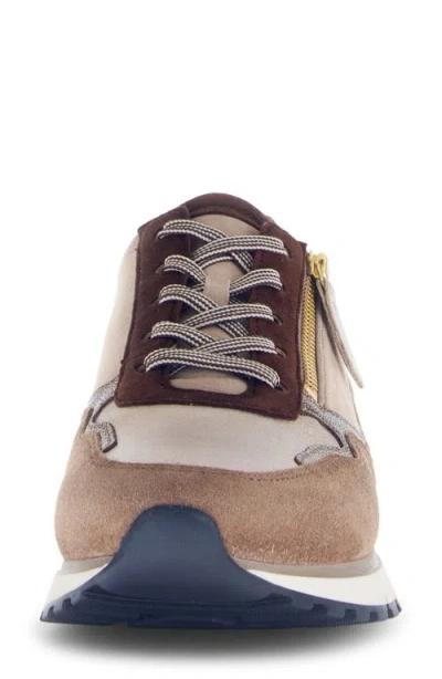 Gabor Leather Zip Sneaker In Red