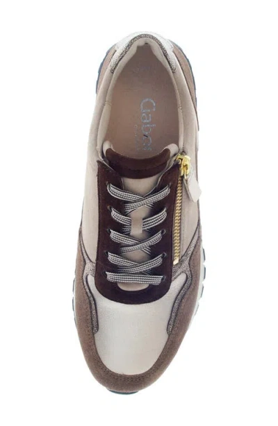 Gabor Leather Zip Sneaker In Red