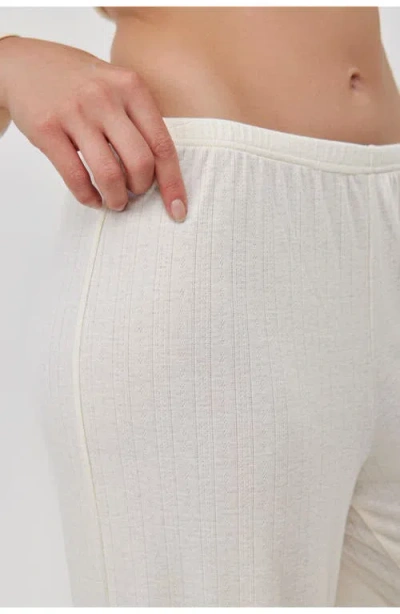 Gottex Beach Life Daydream Pointelle Loungewear Bottoms In White