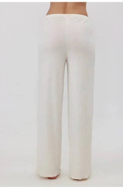 Gottex Beach Life Daydream Pointelle Loungewear Bottoms In White