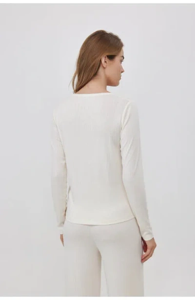 Gottex Beach Life Daydream Pointelle Loungewear Top In White