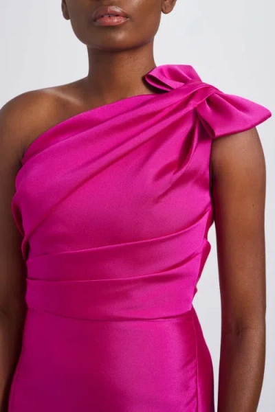 Amsale Mikado Draped Bodice Gown In Pink