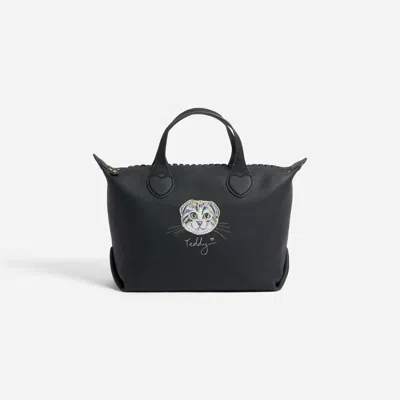 Stoney Clover Lane Hand Painted Pet Face And Name Pittsford Pouchette Shoulder Bag 29 In Black