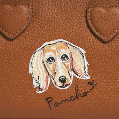 Stoney Clover Lane Hand Painted Pet Face And Name Pittsford Pouchette Shoulder Bag 29 In Black