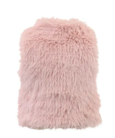 Widgeon Faux Fur Zip Front Vest In Pink