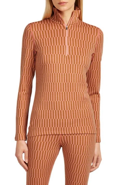 Icebreaker Merino Wool 260 Vertex Half Zip Top In Brown