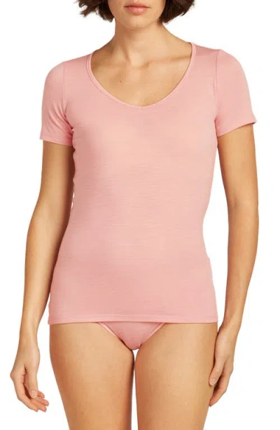 Icebreaker Siren Merino Wool Blend T-shirt In Pink