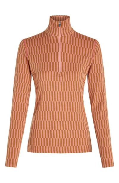 Icebreaker Merino Wool 260 Vertex Half Zip Top In Brown