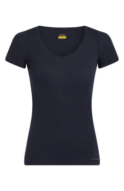 Icebreaker Siren Merino Wool Blend T-shirt In Blue