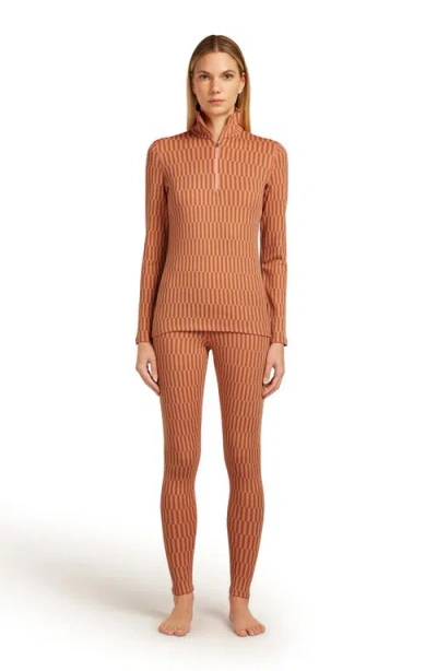 Icebreaker Merino Wool 260 Vertex Half Zip Top In Brown