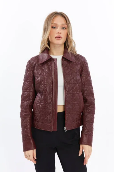 Furniq Uk Chloe Quilted Leather Jacket In Multi