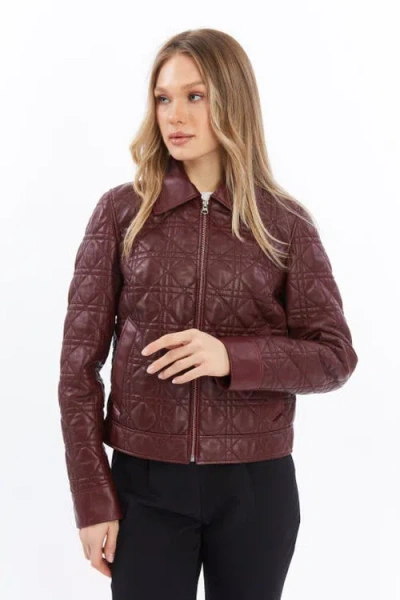 Furniq Uk Chloe Quilted Leather Jacket In Multi