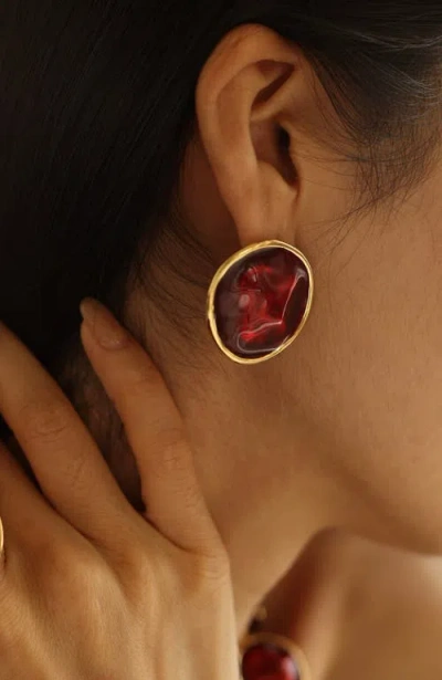 Rc Retro Chic Enamel Ripple Earrings In Multi