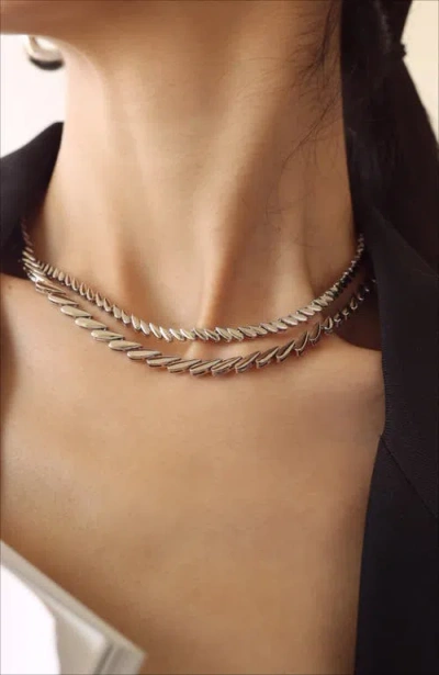 Rc Retro Chic Tassels Necklace In Silver