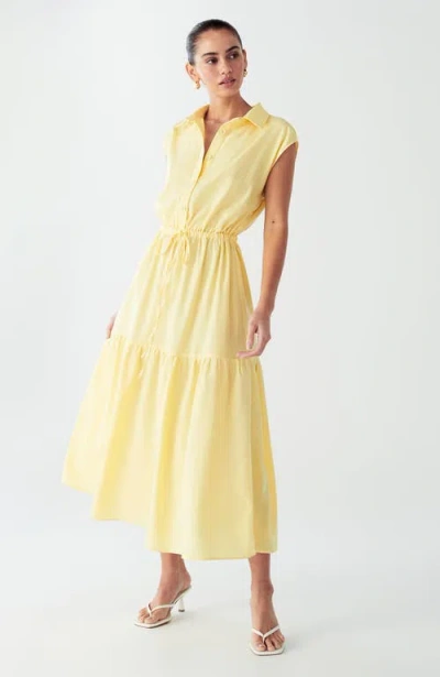 Willa Marle Midi Dress In Yellow