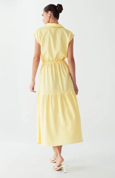 Willa Marle Midi Dress In Yellow
