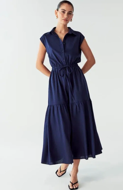 Willa Marle Midi Dress In Blue