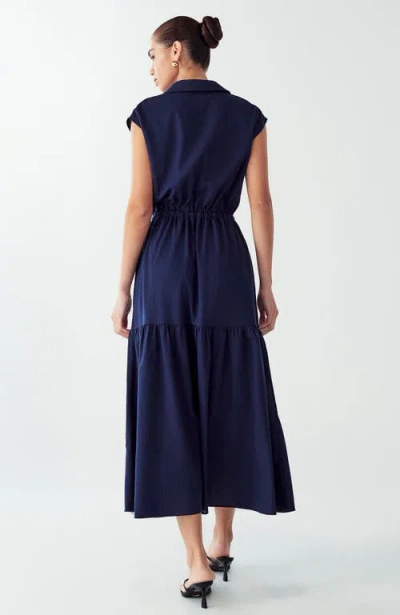 Willa Marle Midi Dress In Blue