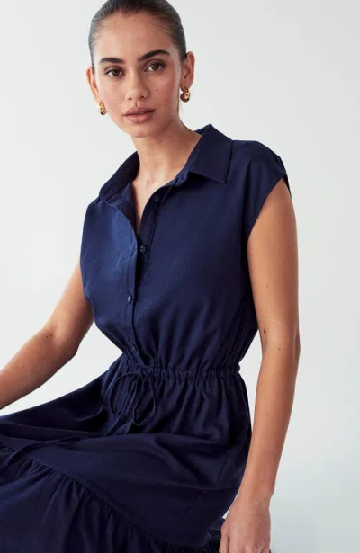Willa Marle Midi Dress In Blue