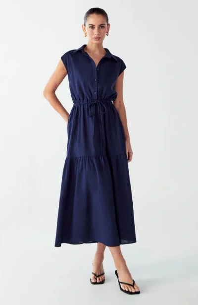 Willa Marle Midi Dress In Blue