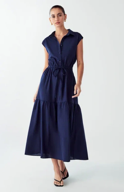 Willa Marle Midi Dress In Blue